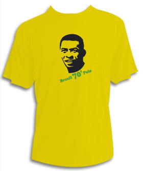 Pele t-shirt - Brazil - Football - cool funky designs uk - free uk delivery